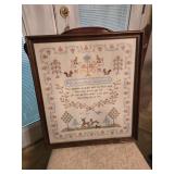 1983 sampler wroght by Barbara Hale Sutherland.