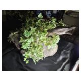 Duck figurine decorated with ivy.