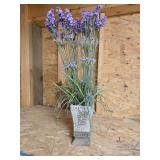 Vase with purple flowers