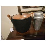 Ice bucket with tongs and drink mixer