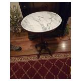 Marble top table 18 inches diameter 27 inches