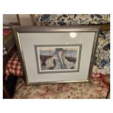 Lady in blue hat print 22 X 19 inches