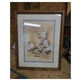 Picture of little girl and her chickens, 15x12