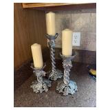 Three piece candle holders