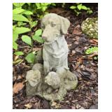 Dog with puppies statue