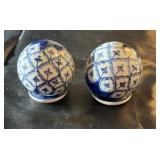 Blue and white decorative balls