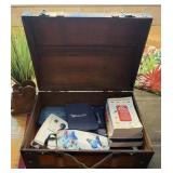 Decorative chest with contents