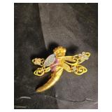 Dragonfly cherub broach