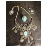 Turquoise and silver set including ring.