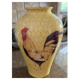 Pretty yellow rooster vase, 12 inches