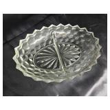 American Fostoria divided oval bowl