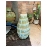 Green vase, approximately 16 inches tall