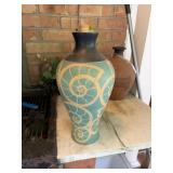 Blue vase, approximately 15 inches tall