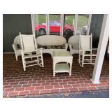 White wicker set, 6 pieces