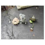 Outside decor, including a wind chime and