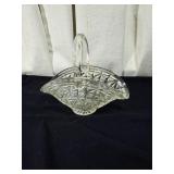Pretty glass basket approx 9 inches tall