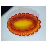 Beautiful Mid century modern amber colored glass