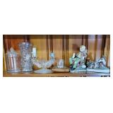 Beautiful candleholder and misc items on shelf