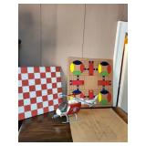 Checker board and helicopter & other boards