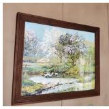 Ducks in a stream print Approx size is 22 x 18