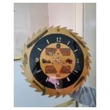 Large saw blade handmade clock