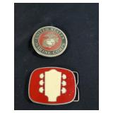 US Marine Corps & guitar belt buckles