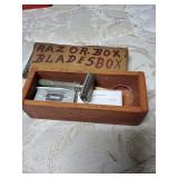 Vintage razor blades and box