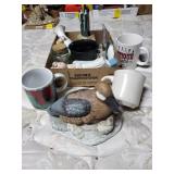 Momma duck and her babies, cups and misc