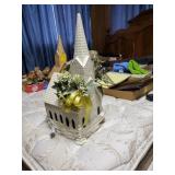 White hand painted church lights up approx 16