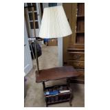Side table lamp with magazine rack approx 4 feet