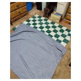 Handmade green tack throw Approx 42 x 60 and gray