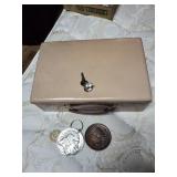 Cash box with key and contents