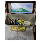 File storage box and office supplies