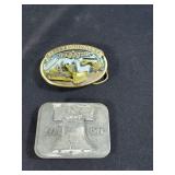 Liberty bell & heavy equipment belt buckles