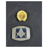 Masons and Jesus belt buckles
