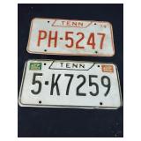 Pair of Tennessee 73 74 license plate