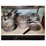 A nice collection of aluminum pots and pans