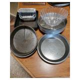 Pie pans, cake pans and misc