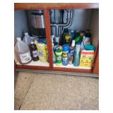 Nice group of cleaning products under kitchen