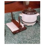 Handmade napkin holder and slow cooker