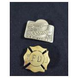 Craftsman & fire dept belt buckles