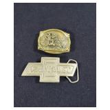 Winchester & chevy belt buckles