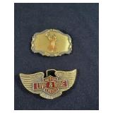 Harley Davidson & deer belt buckles