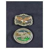 Table to farm & American Eagle belt buckles