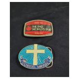 1982 worlds fair & Gospel Music belt buckles