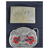Country music and independence belt buckles