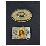 Shell & Jesus belt buckles