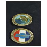 Fishing and Chevy belt buckles