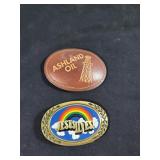 Ashland oil & Jesus lives belt buckles