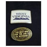 West VA & the best man for a job belt buckles